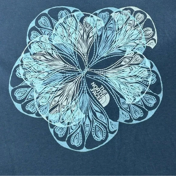 The North Face Blue Long Sleeve Floral Tee Size M - Picture 2 of 8